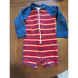 Hanna Andersson Kids Red White Blue  Long Sleeve Rash Guard Sun Suit 18-24M